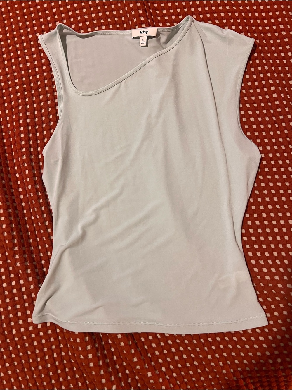 Khy One-Shoulder Tank Top in Pale Blue